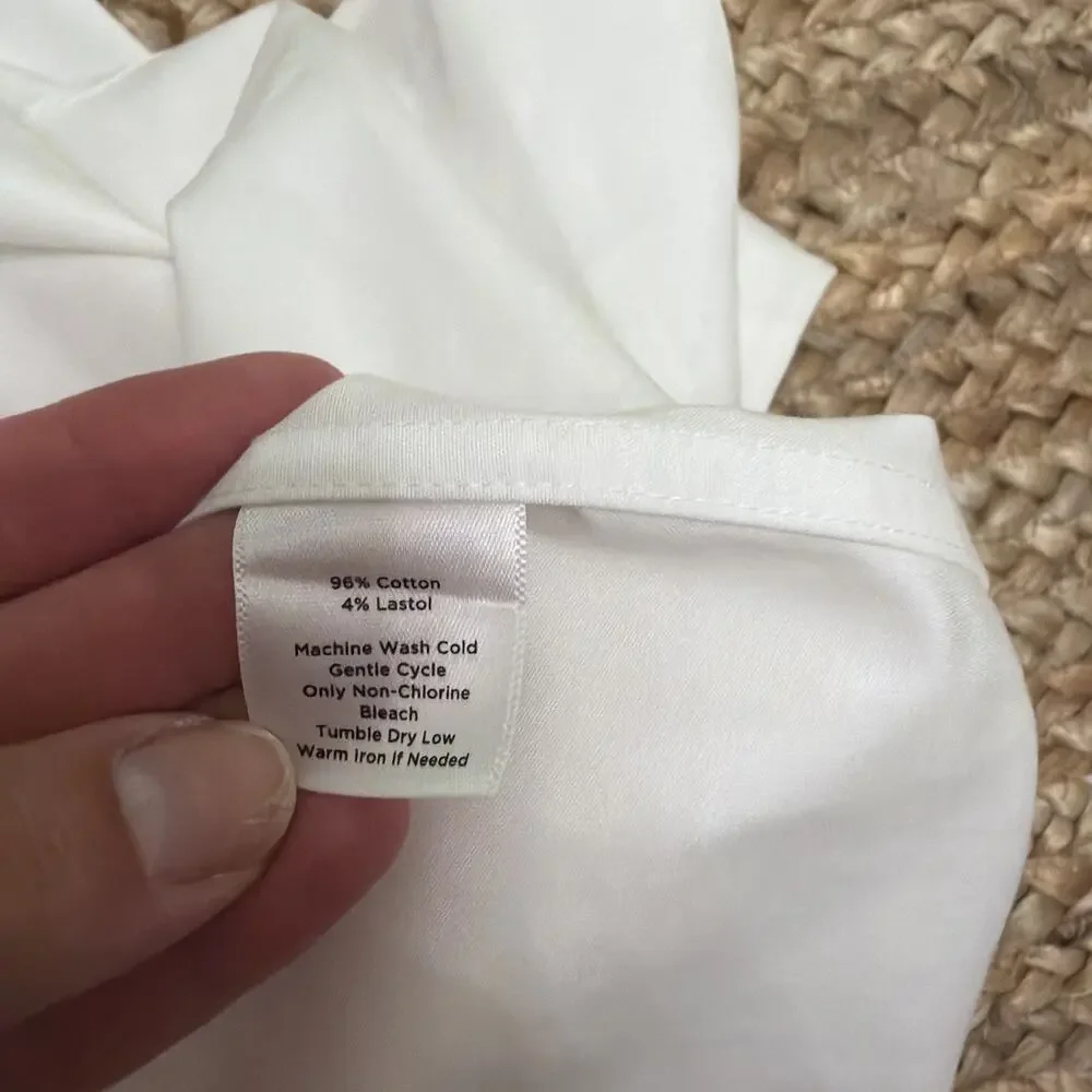 Talbots Non-Iron Sleeveless White Blouse Button Front Career Capsule Sz 14 - Picture 7 of 7